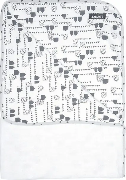 Serviette multifonctionnelle 75x100cm Little Houses | Blanc/Gris