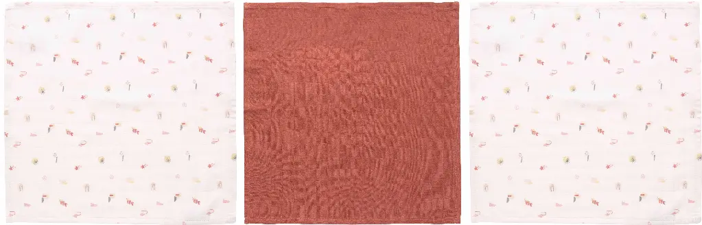 Mouchoirs Hydrophile 32x32cm 3 Pièces Sunset Shapes | Multicolore