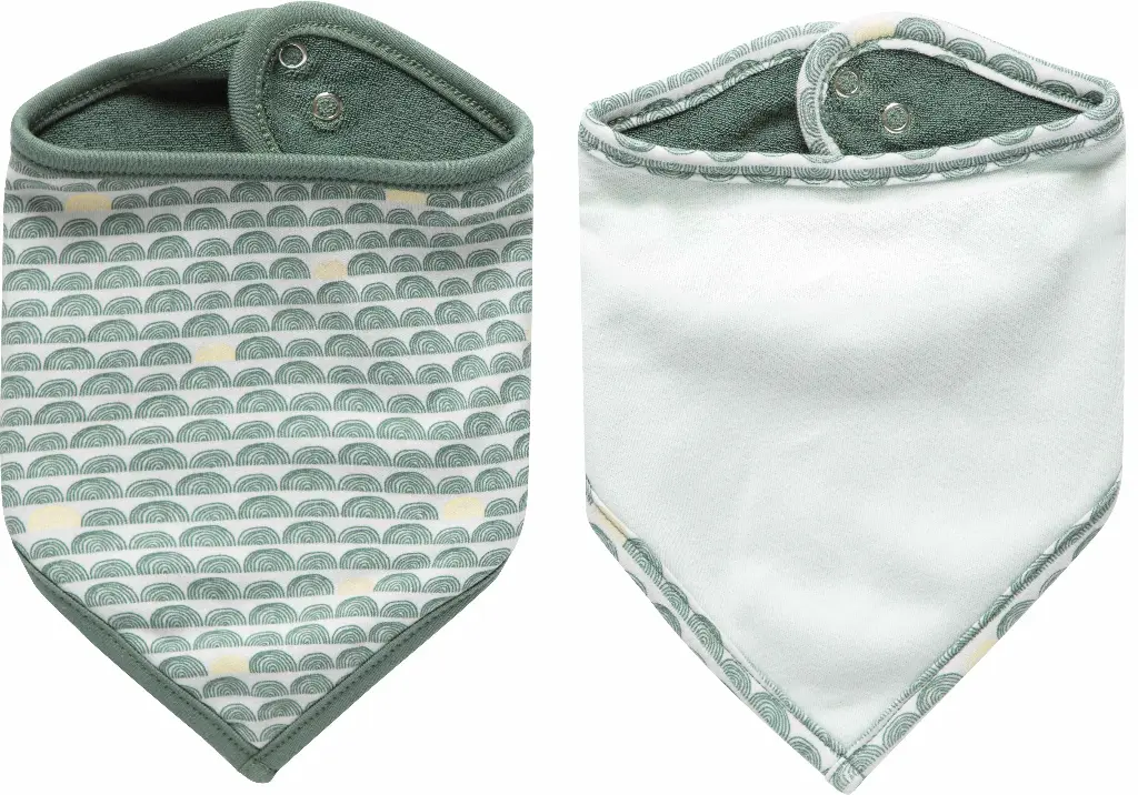 Bandana bibs 2 Pieces Bow Deco | Green