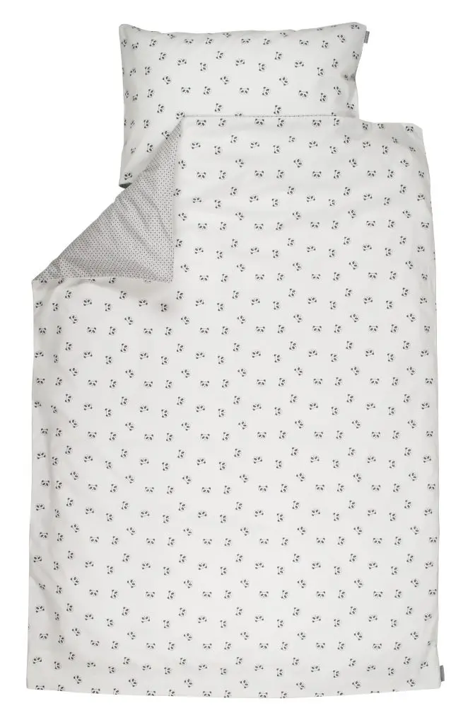 Dekbedovertrek 100x140cm Panda | Offwhite
