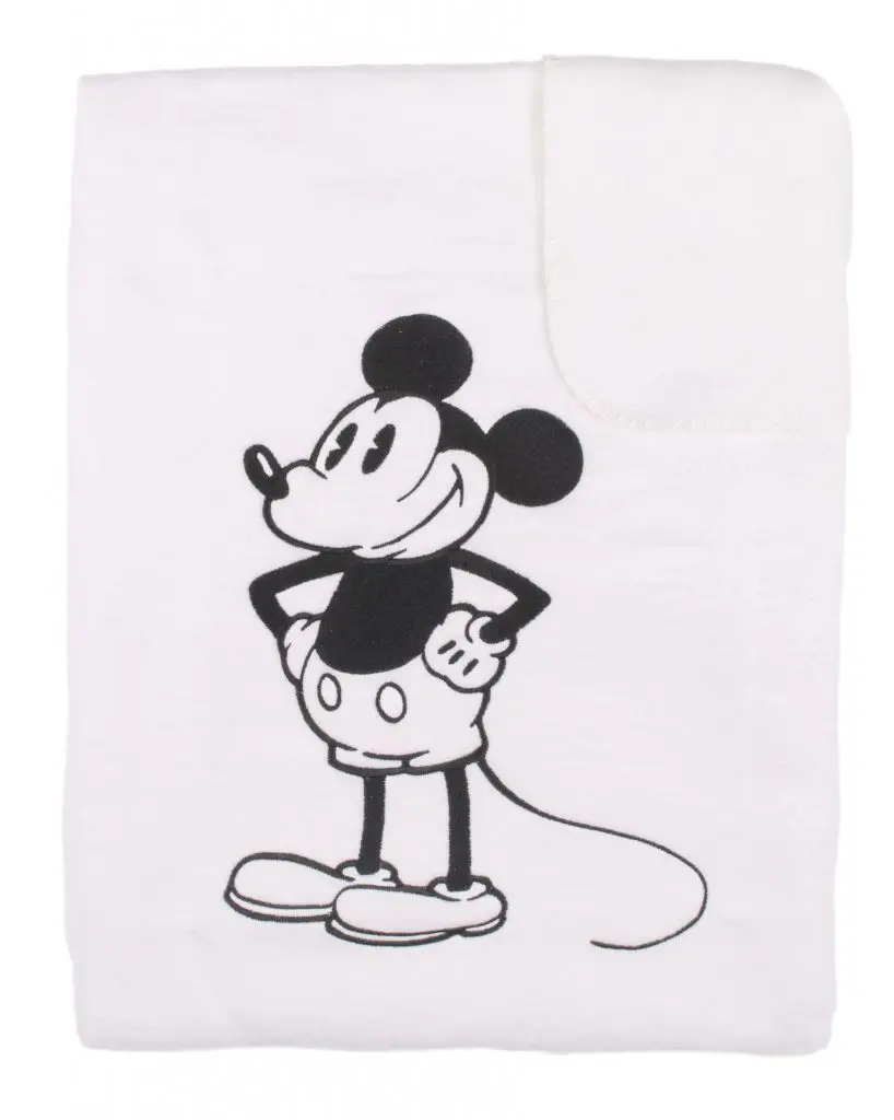 Couverture 100x150cm Mickey | Blanc/Noir