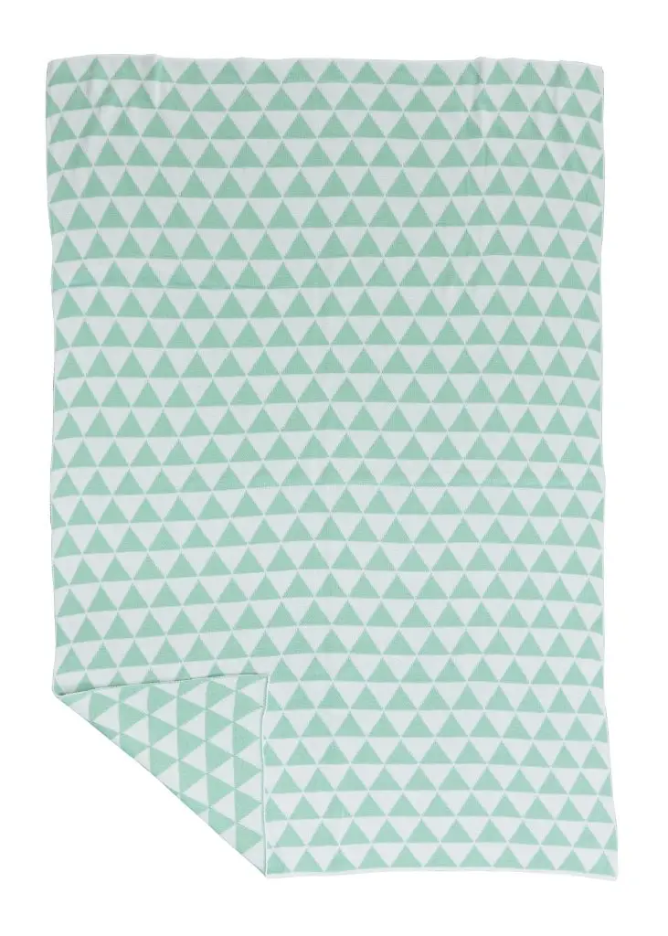 Couverture Tricotée 100x150cm Triangle | Vert