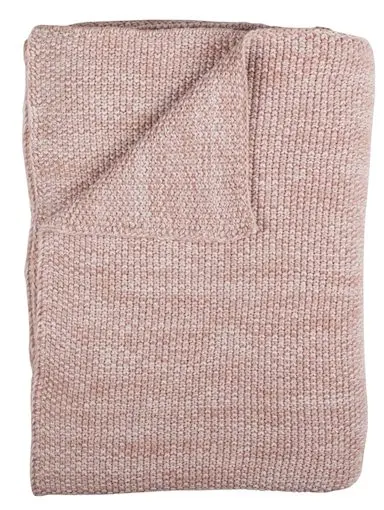 Deken Gebreid 100x150cm Misty Rose | Roze