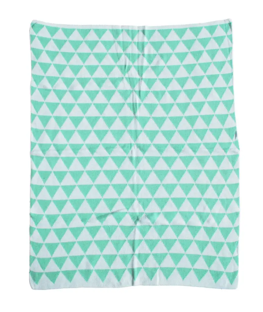 Deken Gebreid 75x100cm Triangel | Groen