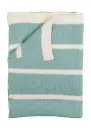 Couverture Tricotée 75x100cm Striped Old Green/Offwhite | Menthe