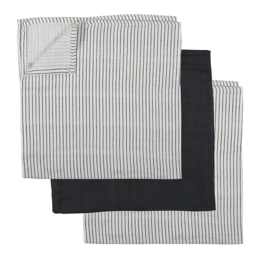 Lingettes Hydrophile 65x65cm 3 Pièces Bunny | Gris/Noir