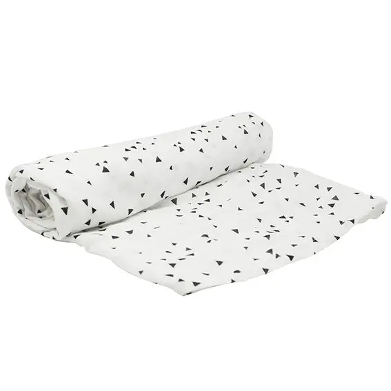 Lingette Bamboo Hydrophile 120x120cm Triangles | Blanc/Noir