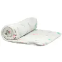 Wikkeldoek Bamboe Tetra 120x120cm Feathers Pink | Wit/Roze