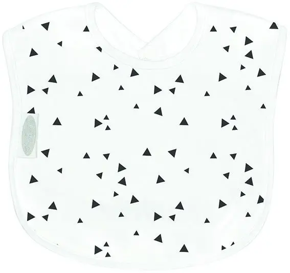 Bavoir Junior Jersey Triangles | Blanc/Noir