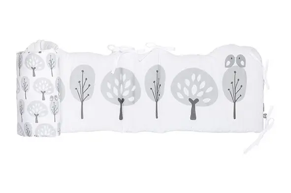 Tour de lit/parc Forest | Blanc/Gris