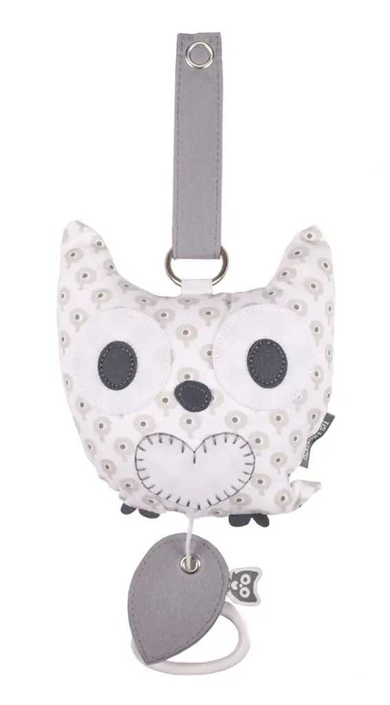Boîte à musique Hibou Forest | Blanc/Gris