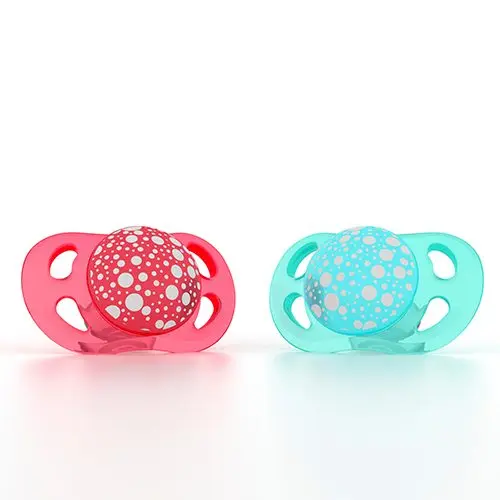 Sucettes 0-6m 2 Pièces Peach/Turquoise | Pêche/Turquoise