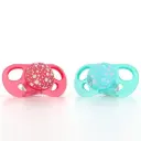 Pacifiers 6+m 2 Pieces Peach/Turquoise | Peach/Turquoise