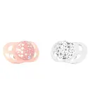Pacifiers 0-6m 2 Pieces Pastel Peach/White | Peach/White
