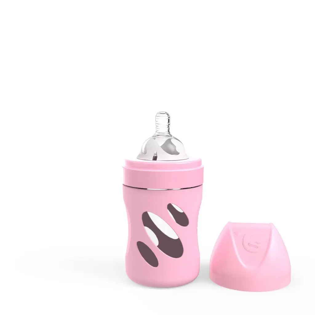 Baby bottle Glass 180ml Pastel Pink | Pink