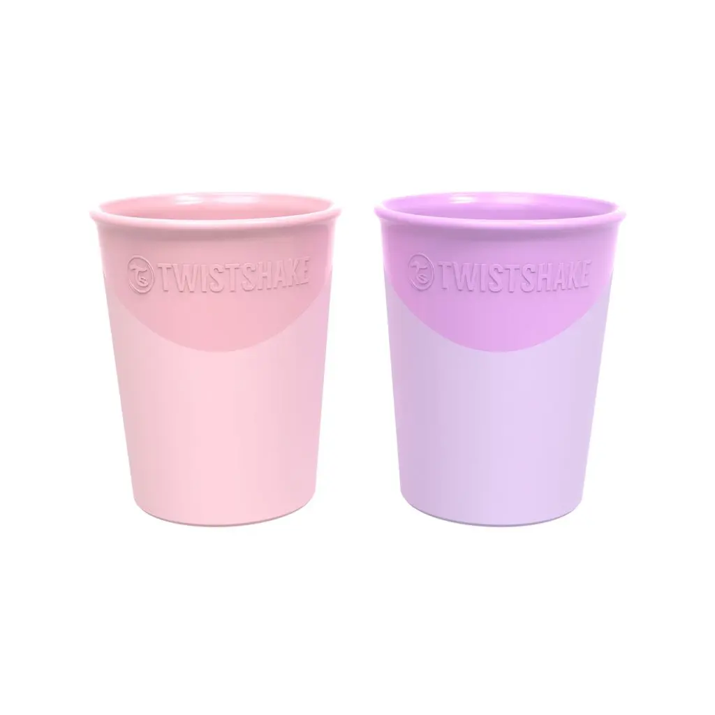 Beker 170ml 2 Stuks Pastel Pink/Purple | Roze/Paars