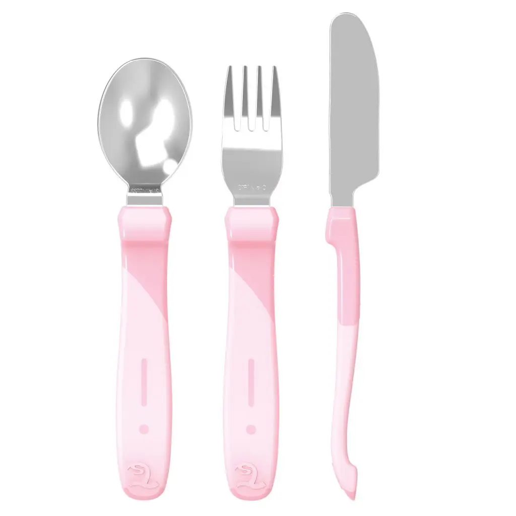 Couverts Acier 3 Pièces Pastel Pink | Rose