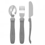 Bestek Staal 3 Stuks Pastel Grey | Grijs