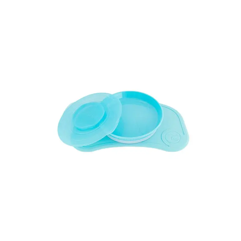 Click-Mat Mini + Assiette Pastel Blue | Bleu