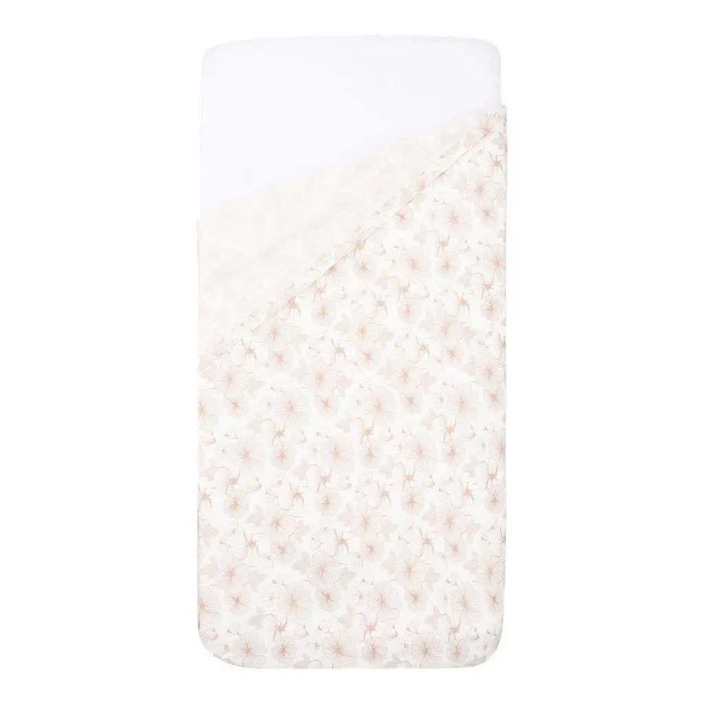 Tuck-Inn Sheet 60x120cm Flower Powder | White/Pink