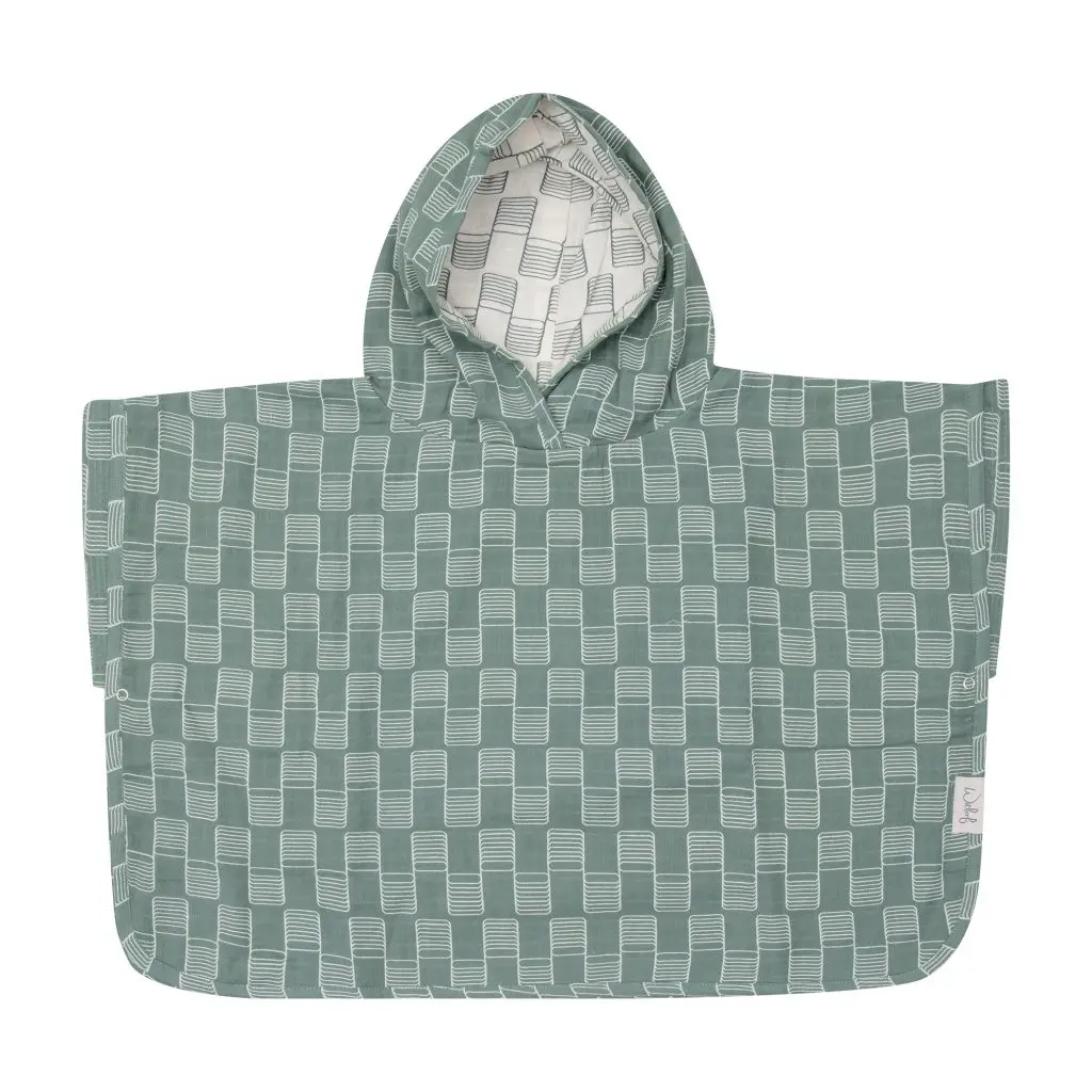 Poncho Muslin Sticky Stripes | Green