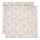 Cloth Muslin 65x65cm 2 Pieces Flower Powder | White/Pink