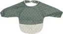 Bavoir Manches Longues Sticky Stripes | Offwhite/Vert