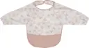 Bib Long Sleeves Flower Powder | White/Pink