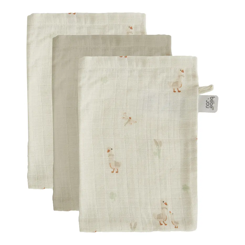 Gants de toilette Hydrophile 3 Pièces Dear Goose | Ecru