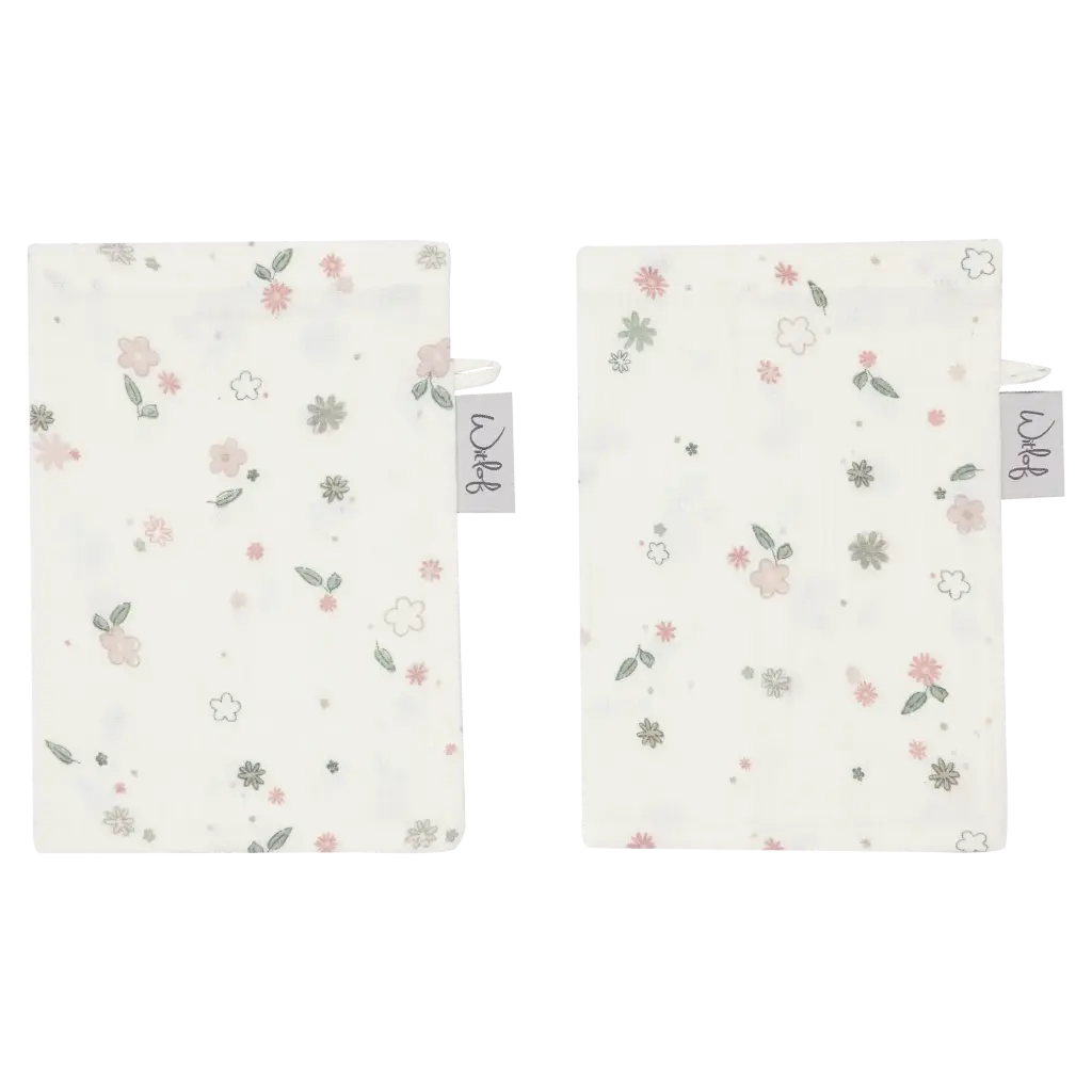 Washandjes Tetra 2 Stuks Vintage Flowers | Ecru