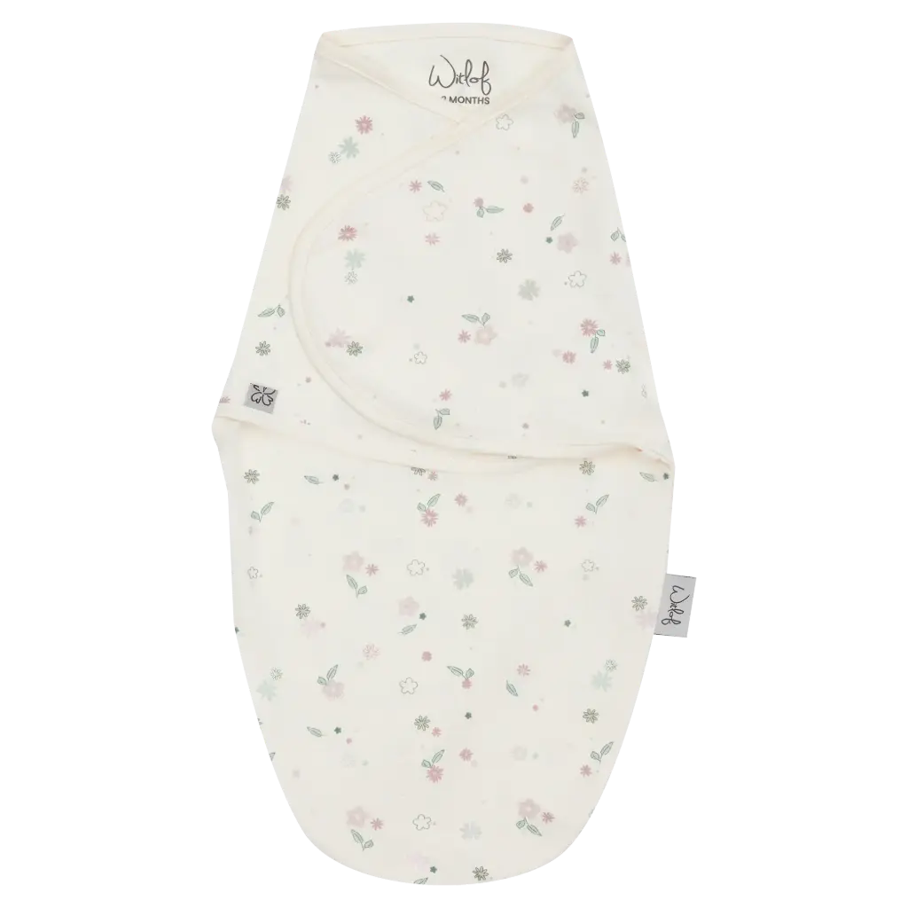 Inbakerzak / Slaapzak Wrapper 0-3 maanden Vintage Flowers | Ecru