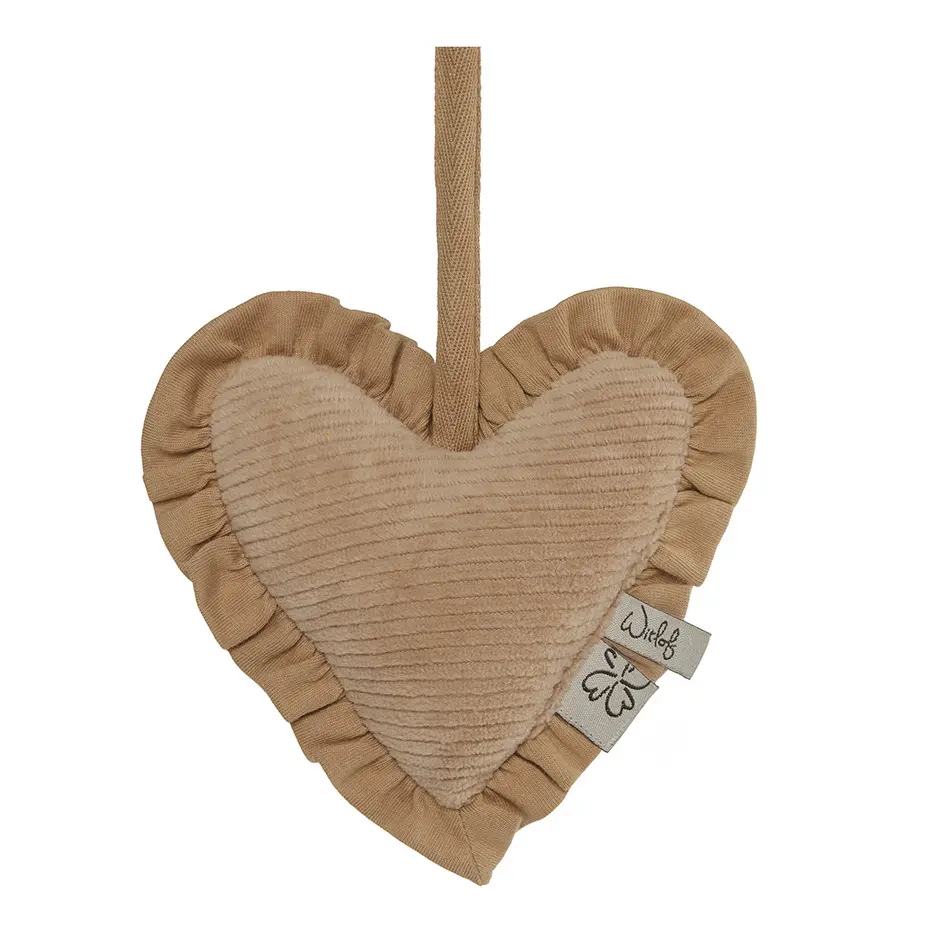 Attache-sucette Coeur Velvet Rib Urban Taupe | Taupe
