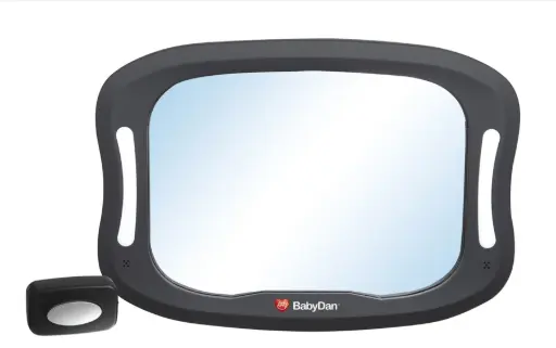 [03992-08] Back seat car mirror with LED light | Black