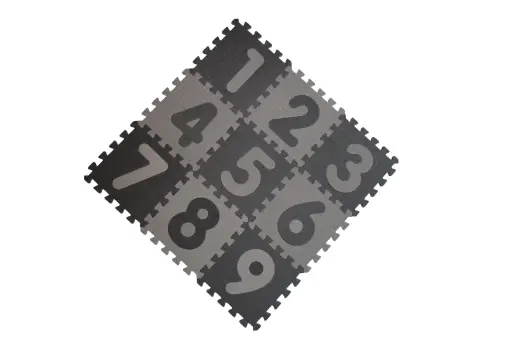 [01392-00] Tapis-puzzle 9 Pièces 90x90cm Numbers Grey | Gris