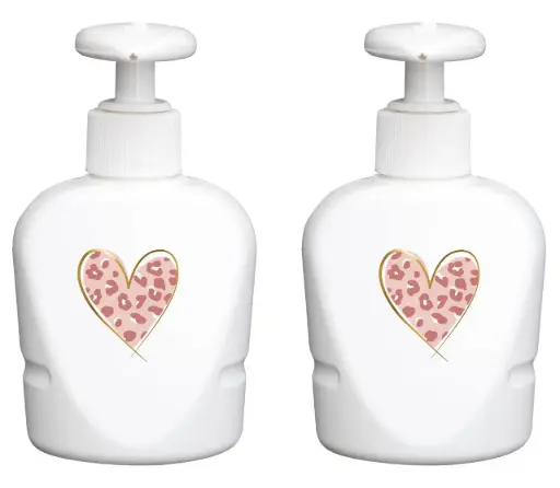 [06204-123] Distributeurs savon Leopard Pink | Blanc