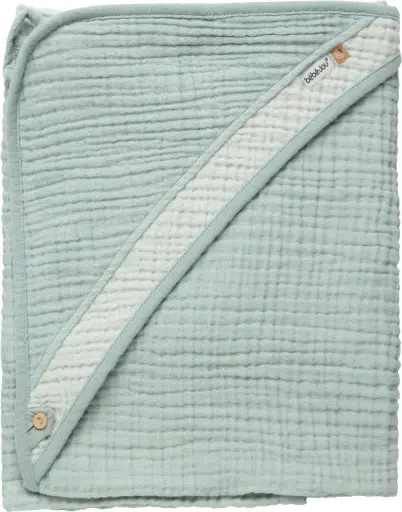 [03049-129] Bathcape Muslin 75x85cm Pure Cotton Green | Green