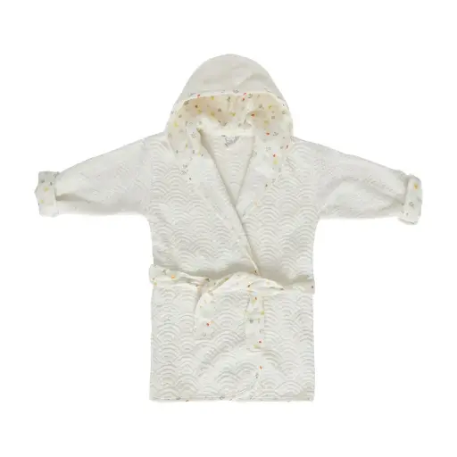 [03016-21] Bathrobe Bohemian Garden | Offwhite