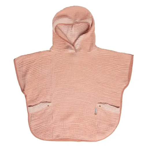 [03017-128] Poncho Muslin Pure Cotton Pink | Pink