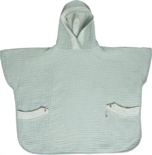[03017-129] Poncho Tetra Pure Cotton Green | Groen