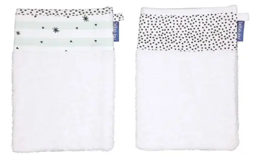 [03032-103] Gants de toilette 2 Pièces Hello Little One | Blanc