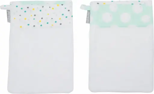 [03032-107] Washandjes 2 Stuks Confetti Party | Wit