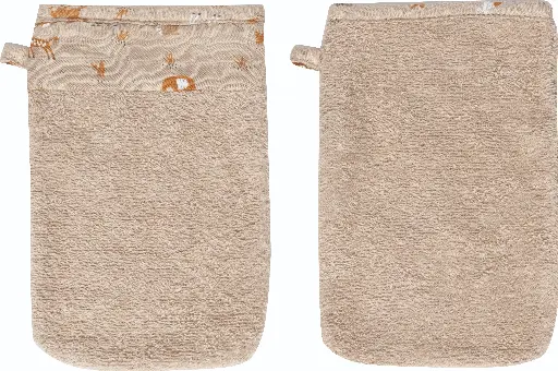 [03032-20] Gants de toilette 2 Pièces Steppe | Taupe