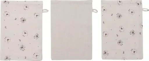 [03050-023] Wash mitts Muslin 3 Pieces Tiny Sheep | Ecru