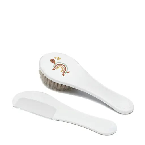 [06234-124] Brush and comb Jungle Friends | White