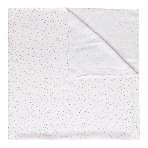[03052-061] Cloth Muslin 110x110cm Fabulous Hearts | White