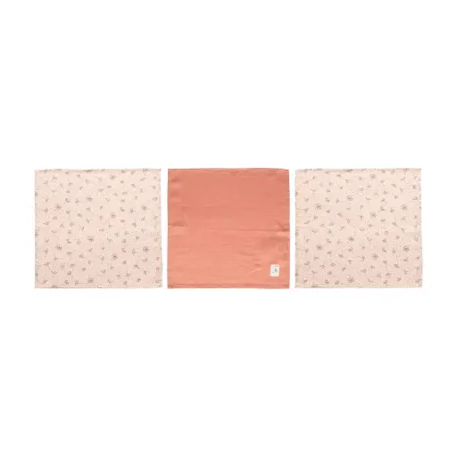 [03053-060] Face cloths Muslin 3 Pieces Fabulous Wish Pink | Pink