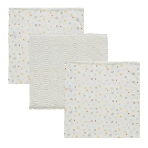 [03053-126] Face cloths Muslin 3 Pieces Riverside | Multicolour