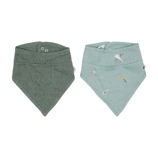 [03036-022] Bandana bibs 2 Pieces Ocean Vibes | Green