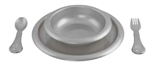 [06599-37] Dinner set Silver Stars | Grey