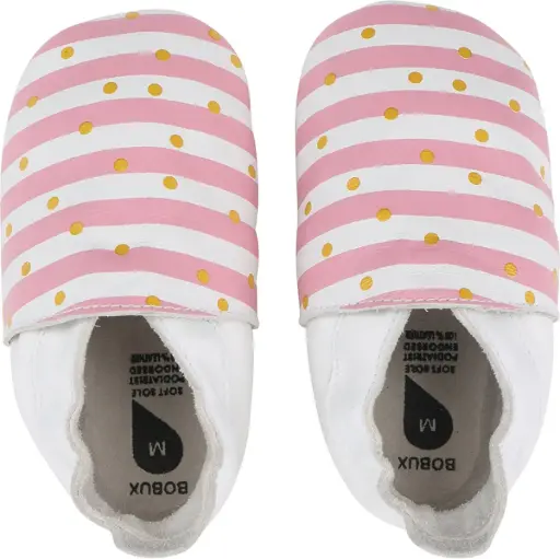 [00025-02S] Soft Soles Spots & Stripes Pink | Roze